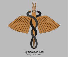 Symbol of God inspired by the medical Caduceus